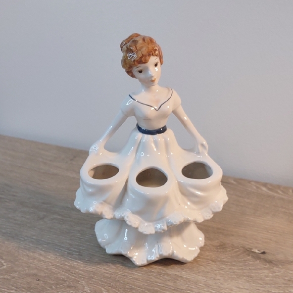 Other - Vintage Ceramic Lady Lipstick Holder Figure
